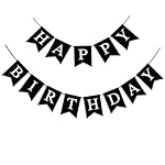 Happy Birthday Banner, Black Happy Birthday Decorations Birthday Sign for Birthday Party Backdrop Decor, Black Happy Birthday Sign Party Hanging Supplies for Girls Boys and Women
