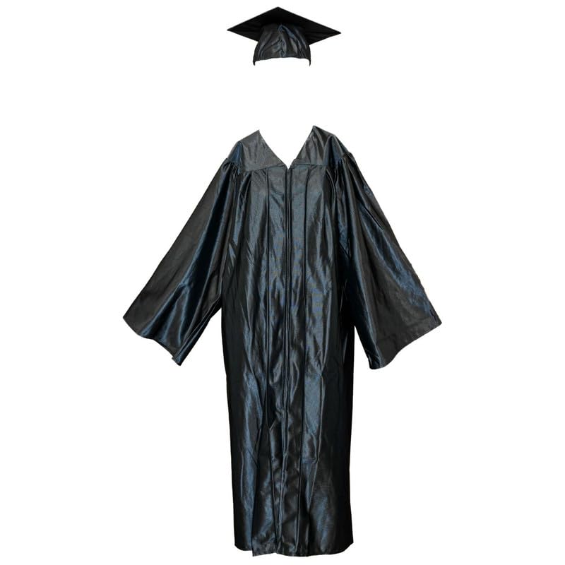 Image of Gradzilla Graduation Cap and Gown Set - Shiny Finish for High School and College, Durable Robes for Commencement Ceremonies