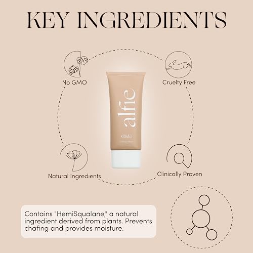 Alfie Glide Body Moisturizer For Women And Men - 50Ml Plant-Based Body Lubricant - Modern Gel Moisturizer For Soft Skin - Vegan-Friendly Anti-Chafe Body Care For Thighs, Chest, And Underarms #TOP2