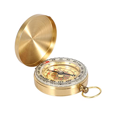 Brújula de bolsillo estilo reloj clásico de latón miniatura 4