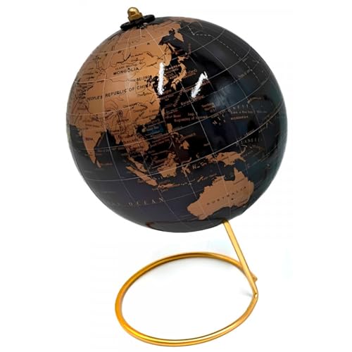 Hogar y Mas Globo TERRAQUEO Mesa Dorado 14X14X22CM