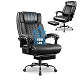 VITESSE Office Chair,Executive Heavy Duty Office Chair with Foot Rest Ergonomic High Back Computer Gaming Chairs Home Office 400lbs,Big and Tall Office Chair with Lumbar Support (Black)