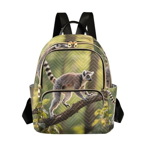 Nexawaveo Mochila acolchada para mujer, bolsa de mano para laptop de 14 pulgadas, ligera, mochila de trabajo, color azul, Foto de lémur, pequeño, Mochilas de mochila