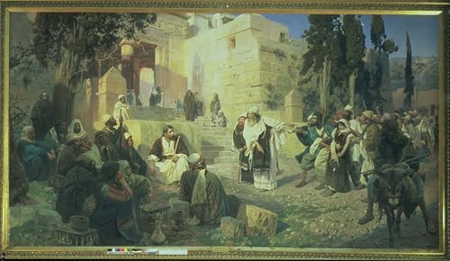 Affiche Toile Le Christ et la femme adultère de Polenov pour grand décor mural de salon