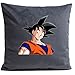 Housse DE Coussin Gris Suedine Sublimation Coton , DBZ Son Goku , Made in France, Marque O S I R I S