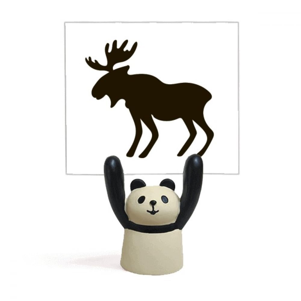 Support pour mémo panda et élan noir mignon en résine pour bureau - 4