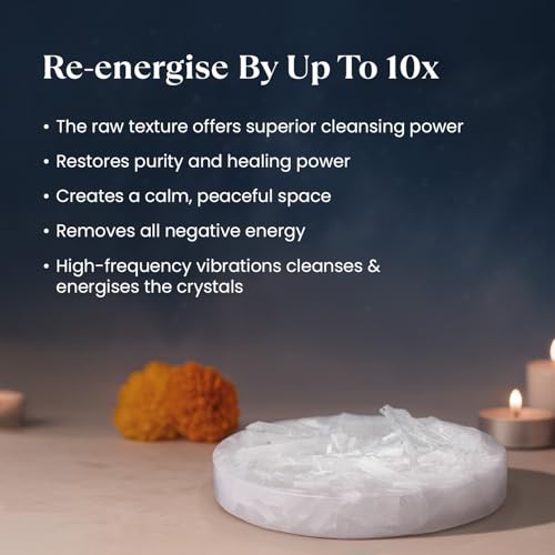 Image of Astrotalk Raw Moroccan Selenite Plate | for Charging & Energy Cleansing | Selenite Charging Plate for Recharging Bracelets & Enhancing Crystal Energy | Authentic Moroccan Crystal for Peace & Clarity