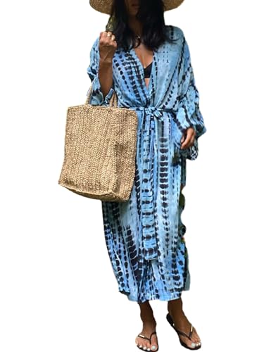 Image of Kaftan Dresses for Women Plus Size Summer Beach Dress with Print and Swim Cover Ups