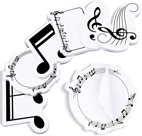 Music Themed Sticky Notes Funny Sticky Note Pads Fun Sticky Notes Gift for Music Teacher Appreciation Musical Notes Message Reminder Pads for Office School Supplies (12 Pads)