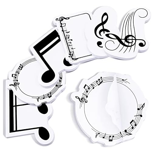Music Themed Sticky Notes Funny Sticky Note Pads Fun Sticky Notes Gift for Music Teacher Appreciation Musical Notes Message Reminder Pads for Office School Supplies (12 Pads)
