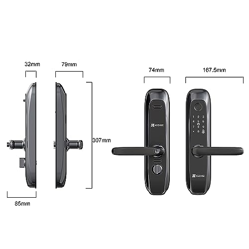 EZVIZ-L2S-Smart-Fingerprint-Lock-Keyless-Lock-with-Four-Unlock-Methods-Real-Time-Mobile-Alerts-Built-in-Electronic-Doorbell-Anti-Tamper-Alarm-Low-Battery-Warning-Easy-User-Management