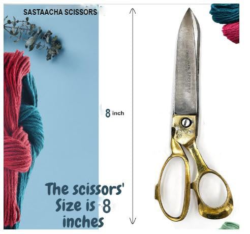 Image of Scissors For Cloth Cutting Fabric Stainless Steel Tailor Scissors (FULL BRASS SCISSOR 8 INCH)
