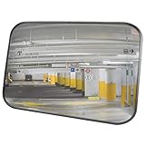 Espejo curvado o parabólico, para ser instalado en la vía pública, calles con mala visibilidad, cruces de carreteras, salidas de garaje, parkings, y allí donde se necesite aumentar la visibilidad.