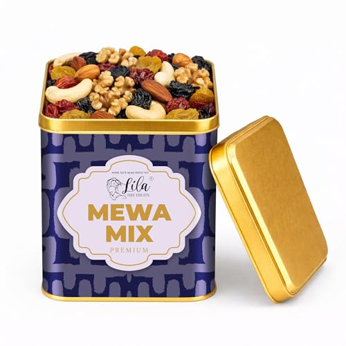 Image of LILA DRY FRUITS Mewa Mix 250 Grams Dry Fruits with Almonds Cashews Walnuts Raisins Cranberries Healthy Snack Trail Mix Energy Rich Nut Mix for Daily Nutrition & Gifting Pack Perfect for Gifting