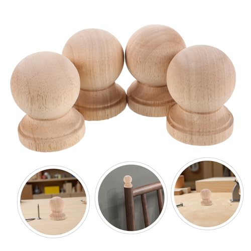 Miniatura 8 de Topperfun 4 Piezas Remates De Madera Sin Pintar Para Escaleras Y Muebles Finiales Decorativos Para Barandillas Y Postes De Cama Accesorios Para Decoración De Interiores Y Gabinetes