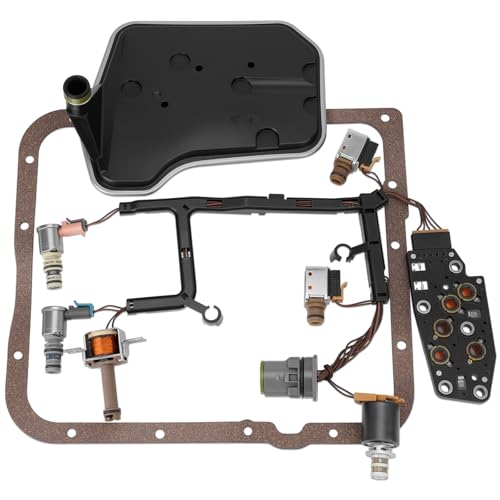 4L60E 4L65E Automatic Transmission Master Solenoid Kit EPC TCC 3-2 PWM w/Harness Filter Gasket Compatible with GM 1993-2002 M30 M32 Replace#24227747 24215111 24230298 8677314 8683187 24208576