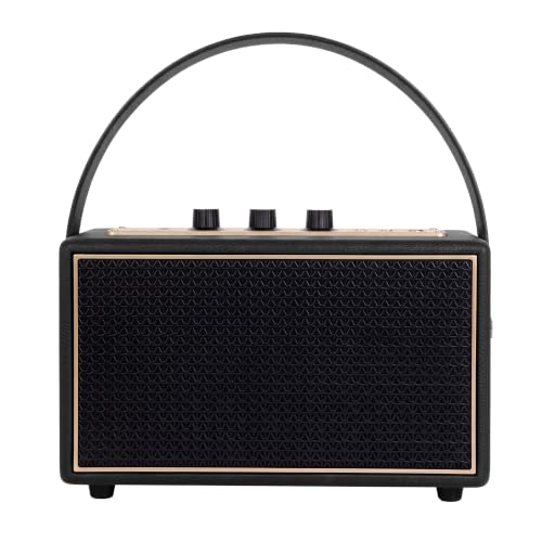 Image of Schneider ENERZA HP60 Wireless Portable Home Audio Speaker | 60W Triple-Driver 360 Sound | Wooden Acoustic Enclosure with Bluetooth 5.4 | Splashproof | Vintage Classic Design - Black