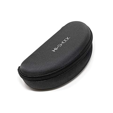 Hi-SHOCK Glasses Case Hi-Case | Shock-Absorbing Hard Case with Loop & Zip | With Microfibre Cloth [Robust | Water-Repellent | Grey | 17.5 cm x 7.5 cm x 5.5 cm Cover