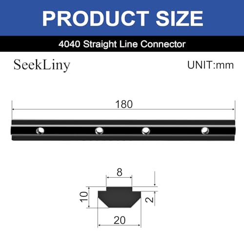 Image of 24pcs 4040 Staight Connector Corner Bracket Joint Plate 4040 Hardware T-Slotted Accessories V-Slot with Screws for 4040 Aluminum Profile 3D Printer Accessories Black