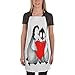 Moslion Penguin Apron 31x27 Inch Valentine's Day Love Cute Animal Penguins Holding Red Heart Kitchen Chef Waitress Cook Aprons Bib with Adjustable Neck for Women Men Girls