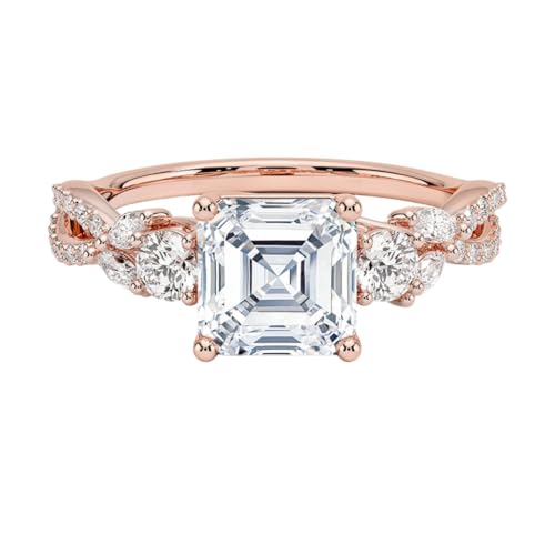 Moissanite engagement ring in 10K/14K/18K gold + sterling silver