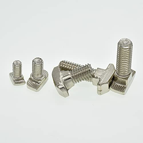 10/5/2pcs M5 M6 M8 T Hammer Head T Bolt Aluminum Connector T Head Bolts Screws for 20/30/40/45 Aluminum Profiles - (Dimensions: 4545-M8-25mm(2PCS))