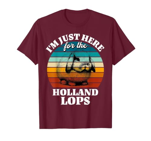 Holland Lop I'm Just Here for Holland Lop Rabbit T-Shirt, Men, Burgundy, Medium