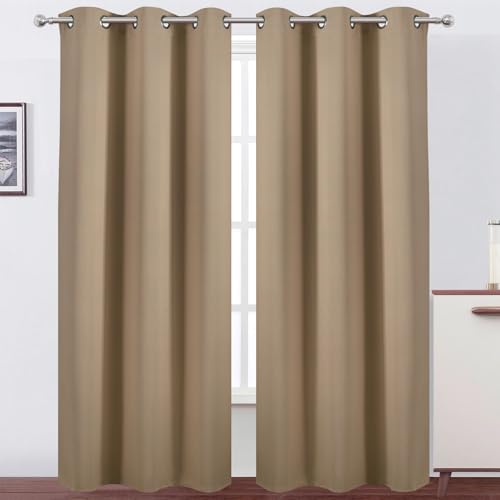 Image of LEMOMO Natural Thermal Blackout Curtains /42 x 95 Inch /Set of 2 Panels Room Darkening Curtains for Bedroom