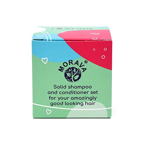 Morava Solid Shampoo Bar & Solid Conditioner bar set for Healthy Scalp and Hair Growth, Rosemary, Clay,Cruelty Free and Vegan, Sulphate free