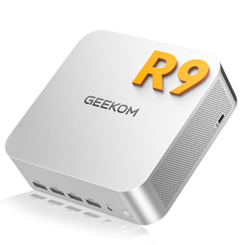 GEEKOM [Edizione 2026 Mini PC AI A7 MAX con AMD Ryzen 9 7940HS,16GB DDR5 RAM(Memoria DDR Espandibile,Non LPDDR) e 1TB SSD,LAN 2.5G Ultra Veloce,Windows 11 Pro,USB4.0,Slot SD|Compact Aluminum Design