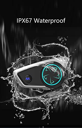 Intercomunicador de moto con audio multitarea e impermeable IP67 para 2 personas 4