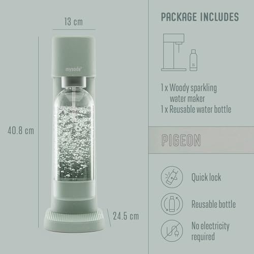Image of Mysoda Woody Carbonated Water Machine with 1L Bottle - Pigeon