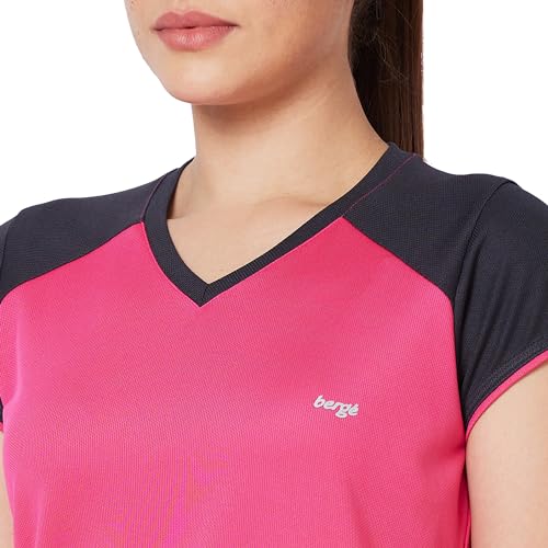 Image of berge' Ladies Polyester Dry Fit Western Shirts & Tshirts for Women, Quick Drying & Breathable Fabric, Gym Wear Tees & Workout Tops