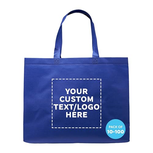 DISCOUNT PROMOS Custom Jumbo Sized Tote Bags Set of