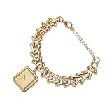 RORIOS Orologio Bracciale Donne Quadrante Quadrato Catena Dorata Orologioes Analogico Quartz Acque Resistente per Eventi Casual Regalo Giallo