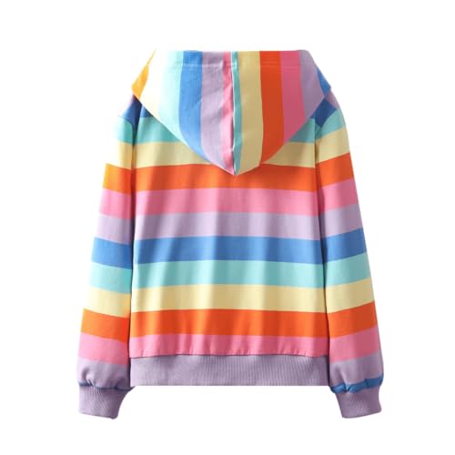 Image of weLaken Unicorn Sweatshirts for Girls Thick Cotton Pullover Tops Fall Winter Children Girls Clothing