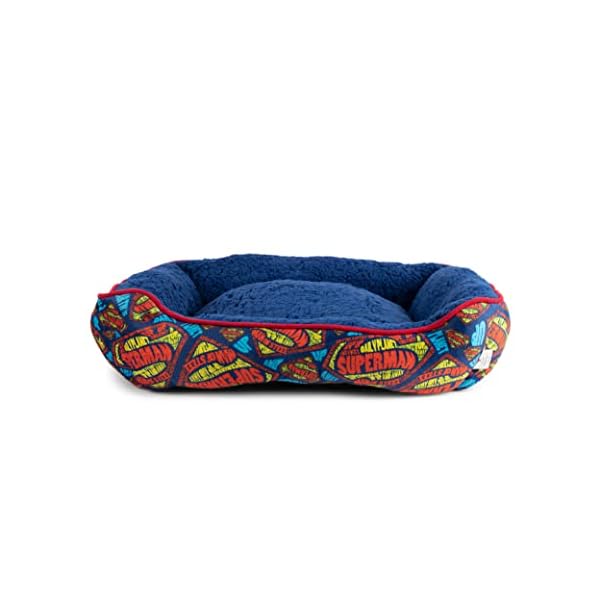 DC Comics for Pets Superman Logo Cuddler Dog Bed | Soft and Comfortable Superhero Cozy Cuddler Dog Bed for Pets | Blue and Red Elevated Dog Bed 24 x 19 x 8 DC Comics for Pets Superman Logo Cuddler Dog Bed | Soft and Comfortable Superhero Cozy Cuddler Dog Bed for Pets | Blue and Red Elevated Dog Bed 24 x 19 x 8