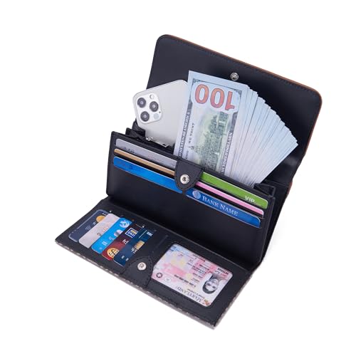 Image of Nautica Women's Perfect Carry-All Money Manager RFID Blocking Wallet Organizer, Brown