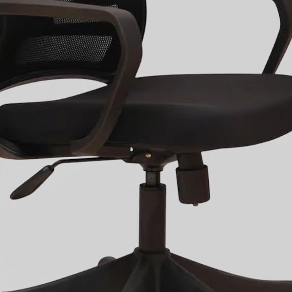 Image of Ergonomic Mesh Office Chair with Adjustable Height, Breathable Backrest | Padded Seat | Fixed Armrests | Smooth 360 Swivel Wheels | Modern Computer Desk Chair for Home Office (Black)