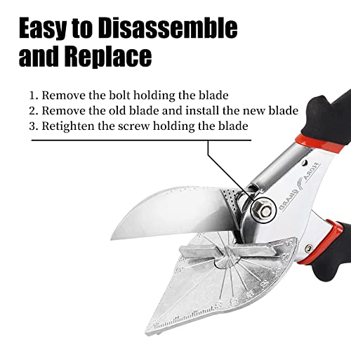 Image of FLORA GUARD 3 Pack Miter Shears Replacement Blade - Upgraded SK-5 Steel Angle Shears Blade for Multifunctional Use, Miter Trim Cutter Replacement Accessory for FLORA GUARD