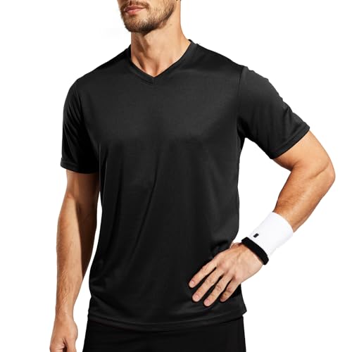 MIER Men's Quick Dry Workout Shirts Moisture Wicking Running Athletic Performance T-Shirts Recycled Polyester Top Tee