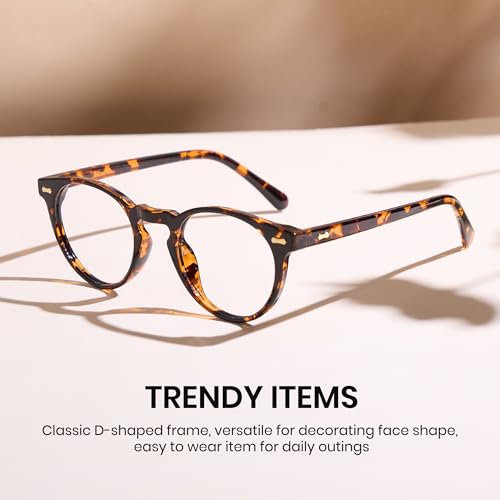 Image of Cyxus Blue Light Blocking Glasses Women Men Circle Round Chunky Retro Frame Eyeglasses for Computer Gaming 8238