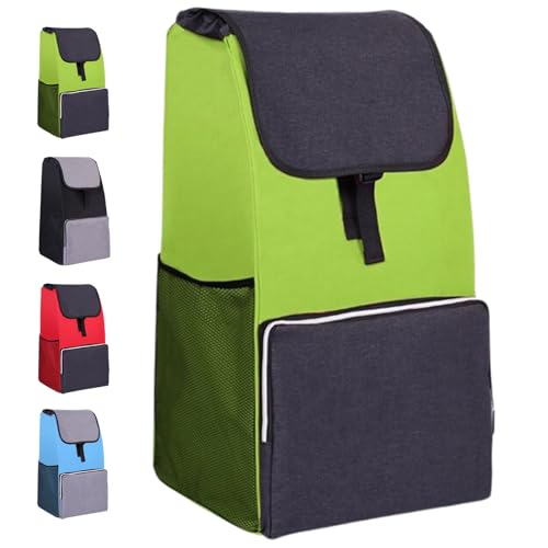 Bolsa de Repuesto para Carrito de la Compra 48L, Bolsa de Almacenamiento Repelente al Agua y Plegable, con Bolsillos, Bolsa de Repuesto para Accesorios de de Mano, para Compras y Uso Diario (Verde)