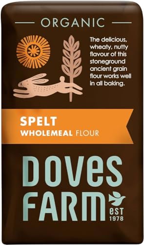 Doves Farm Spelt Wholemeal Flour 1kg - Organic, Stoneground, High-Fiber Spelt Flour for Baking