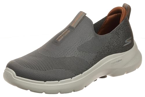 Image of Skechers Men's GO Walk 6 Taupe Walking Shoe-8 Kids UK (216202-TPE)