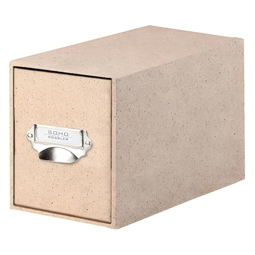 Rössler Papier 1327452390, S.O.H.O CD Drawer Box, Cacao, 143 x 158 x 261 mm, Storage Box for Approx. 47 CDs