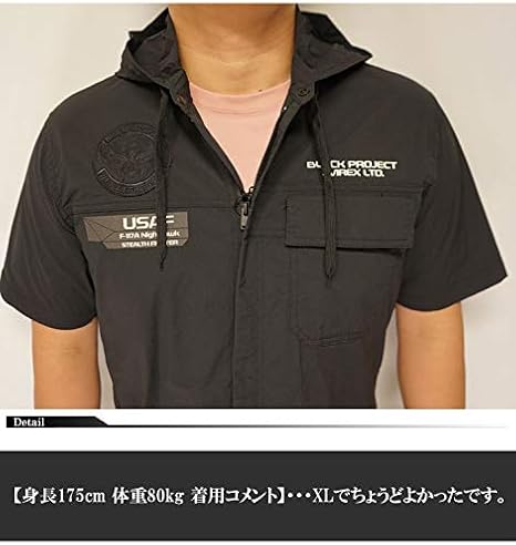 ＬP.D.W AVIREX 半袖パーカー タクティカルジャケット ブラック WOMAN/直営店限定》GRAFFITI EMBROIDERY PARKA/グラフィティ刺繍
