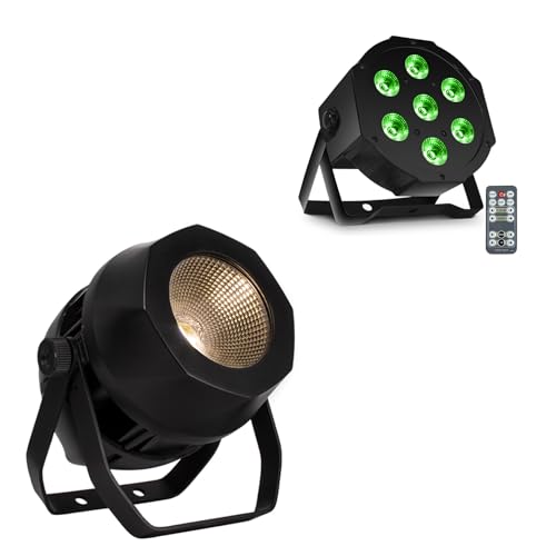 SHEHDS 200W Par Lights COB Uplights, IP65 Waterproof, Cool White + Warm White,SHEHDS Par Can Lights LED 7x18W RGBWAP 6in1