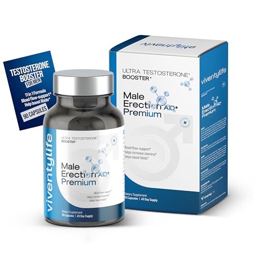 ViventyLife Testosterone Support Supplement for Men 90 Capsules-Male Wellness & Fertility Support, 11 Active Ingredients,Tongkat Ali, L-Arginine, Epimedium