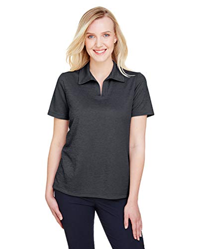 Devon & Jones Crownlux Performance™ Ladies' Address Melange Polo L Black Heather #TOP27